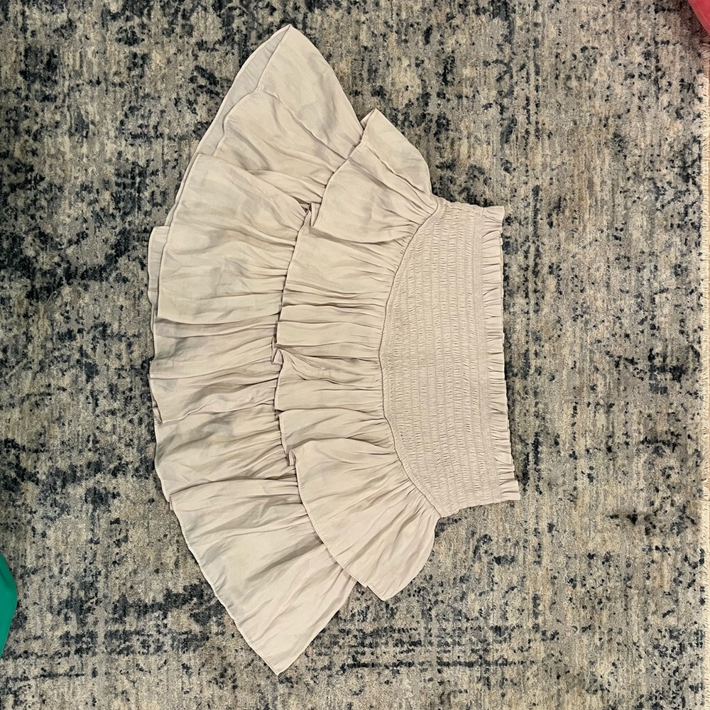 Beige Flowey Skirt